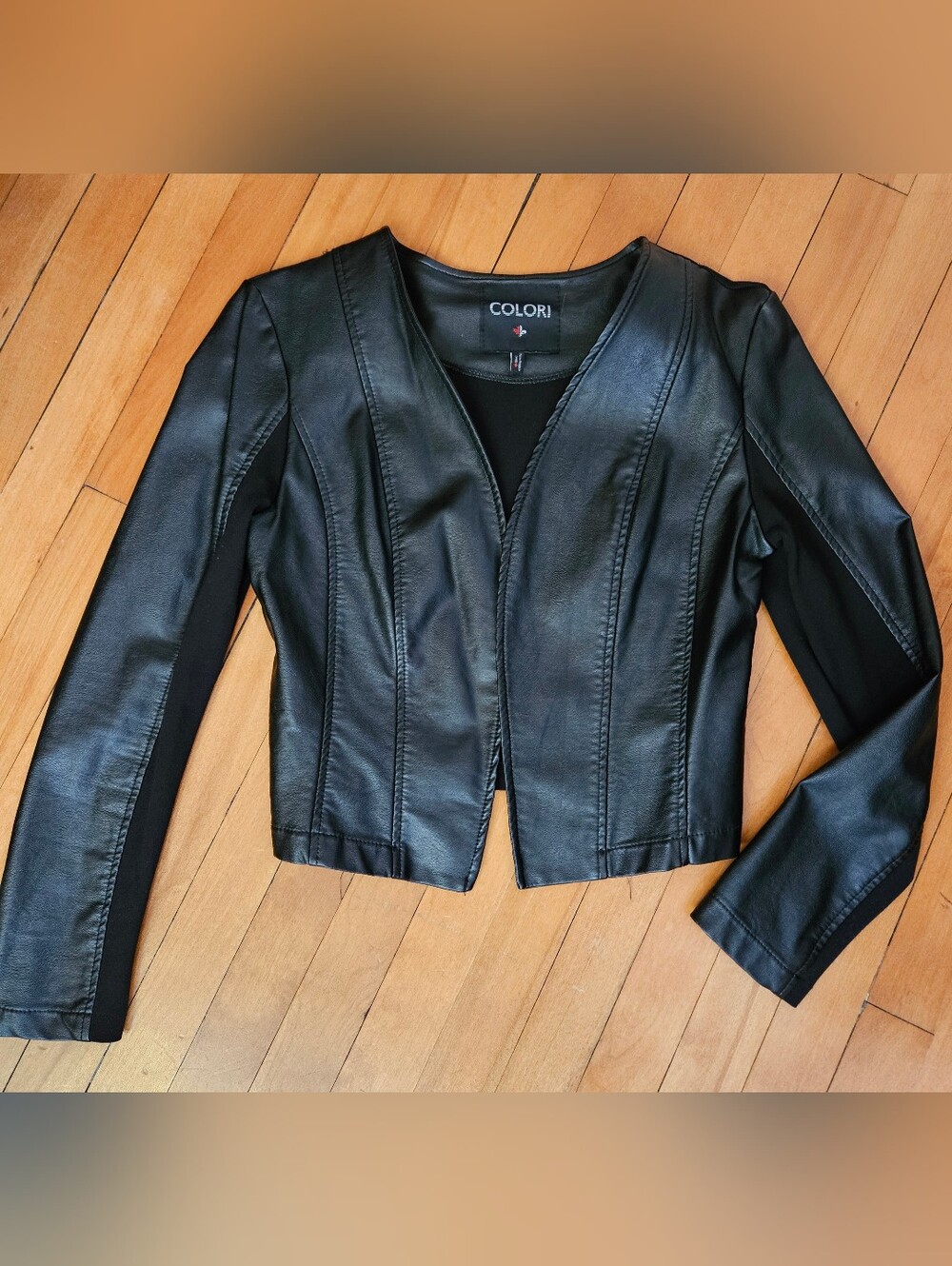 Colori Faux Leather Blazer Small